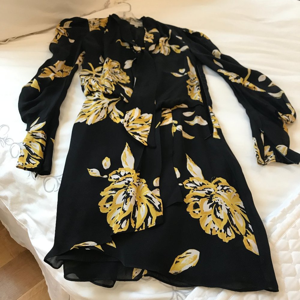 Joie Gyan Silk Tie-Neck Dress